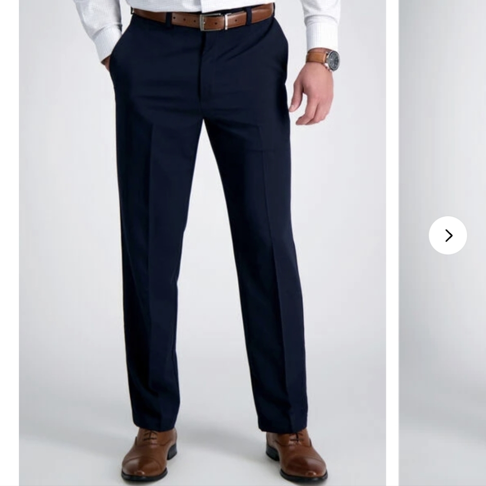 HAGGAR Cool 18 Performance Classic Fit Blue Pants. NWT.